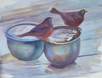 First Spring Robins by Julie Blanchard